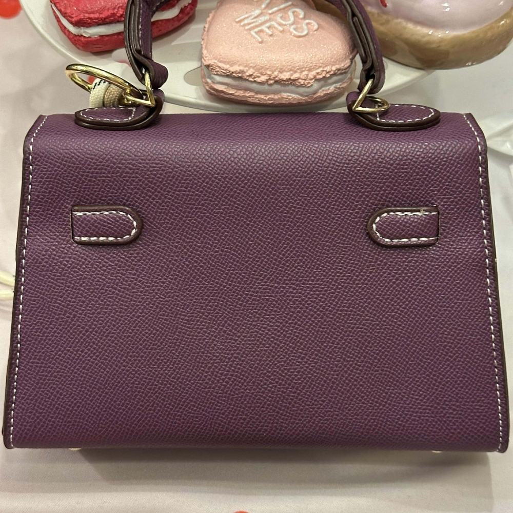 Chic Purple Mini Bag with Gold Accents - Picture 2 of 5